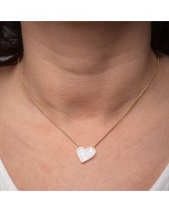 Collier coeur nacre