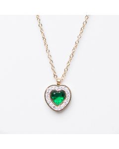 Collier coeur vert