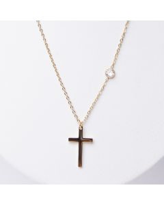 Collier croix 1 strass