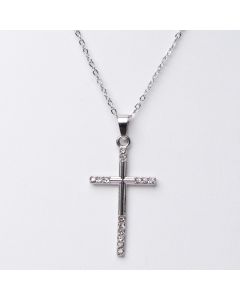 Collier croix à strass