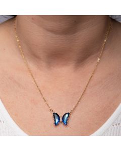 Collier le papillion bleu