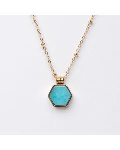 Collier polygone turquoise