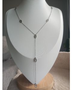 Collier Y dupe CD argenté